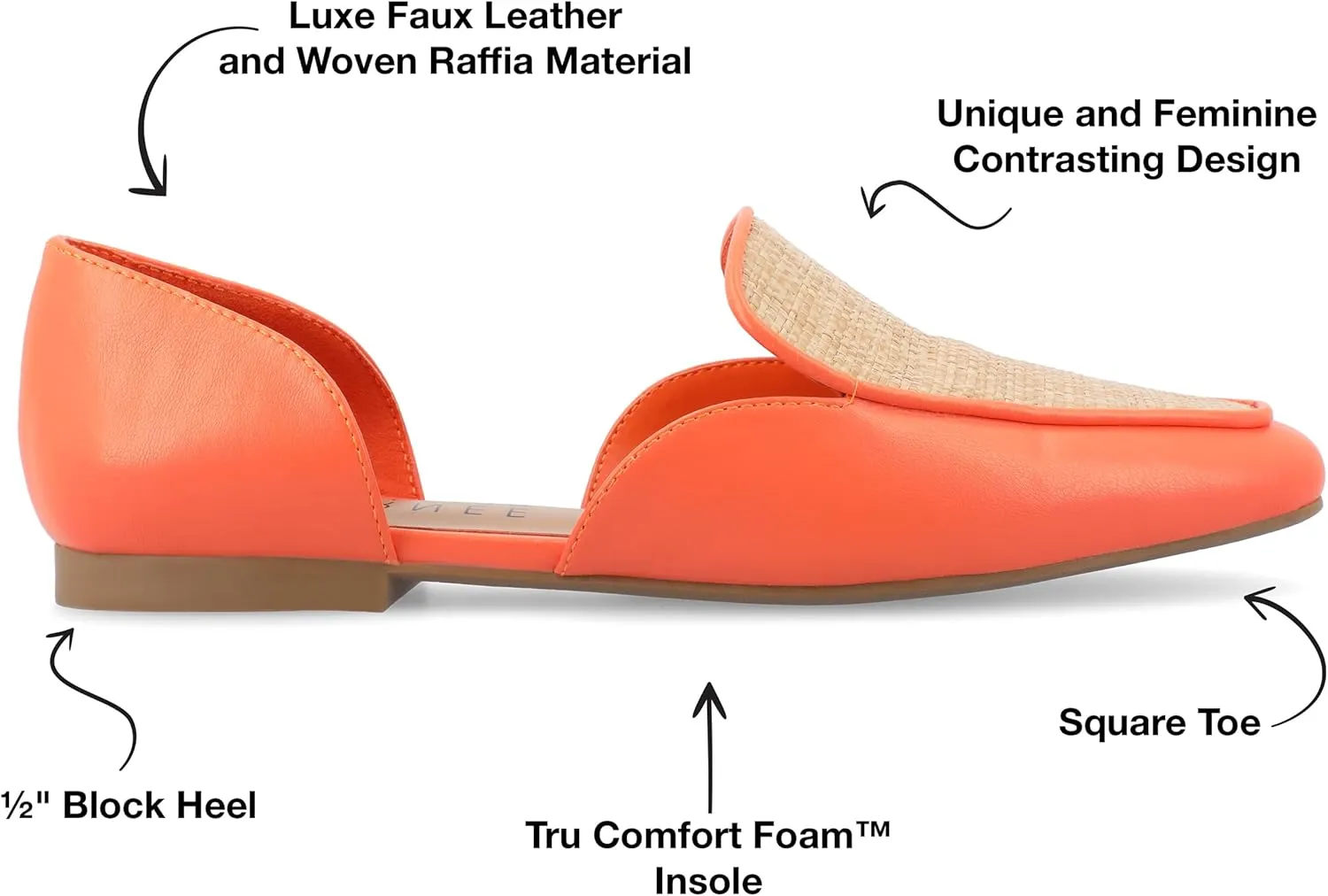 Journee Womens Kennza Tru Comfort Foam Soft Faux Leather Slip On Flats