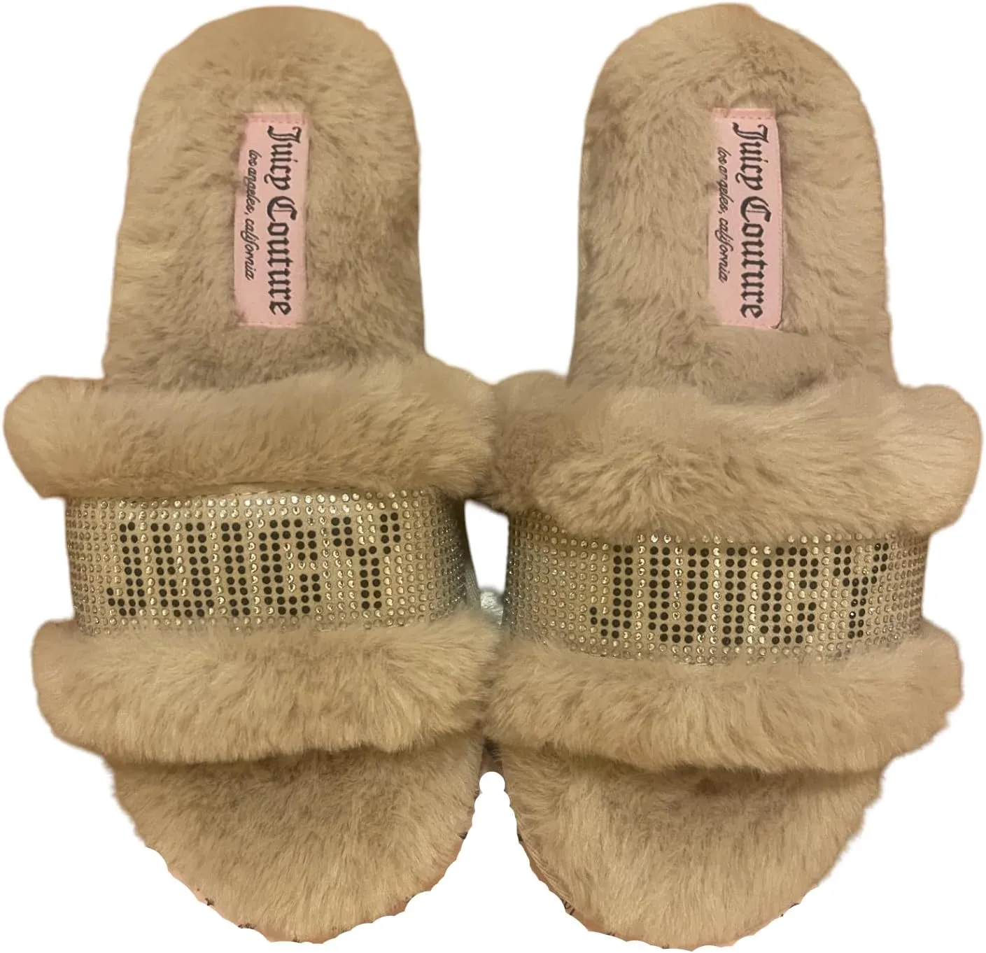 JUICY COUTURE Halo Slide Sandals With Faux Fur Slippers Size S(5-6)