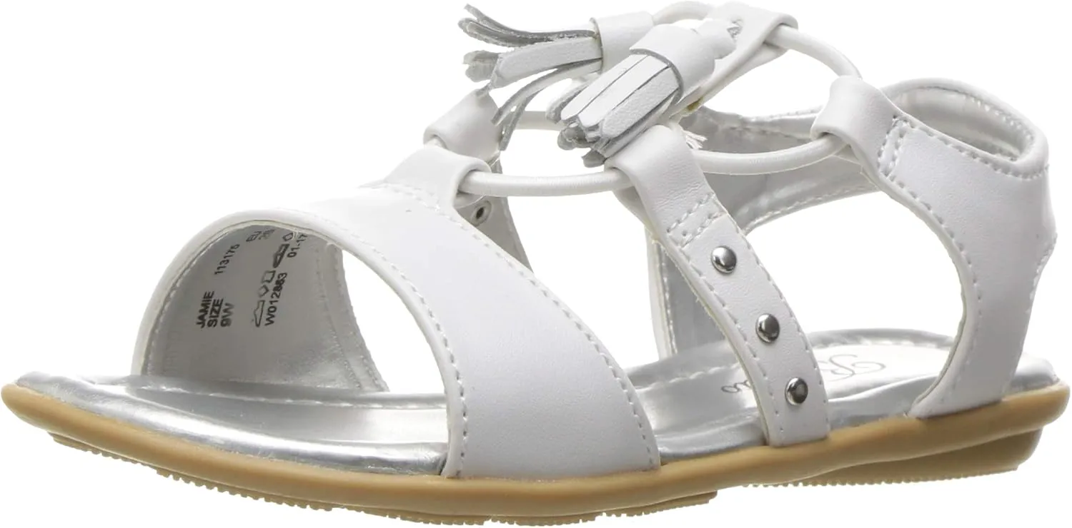 Jumping Jacks Girl's Jaime Flat, White, 11 M US Little Kid