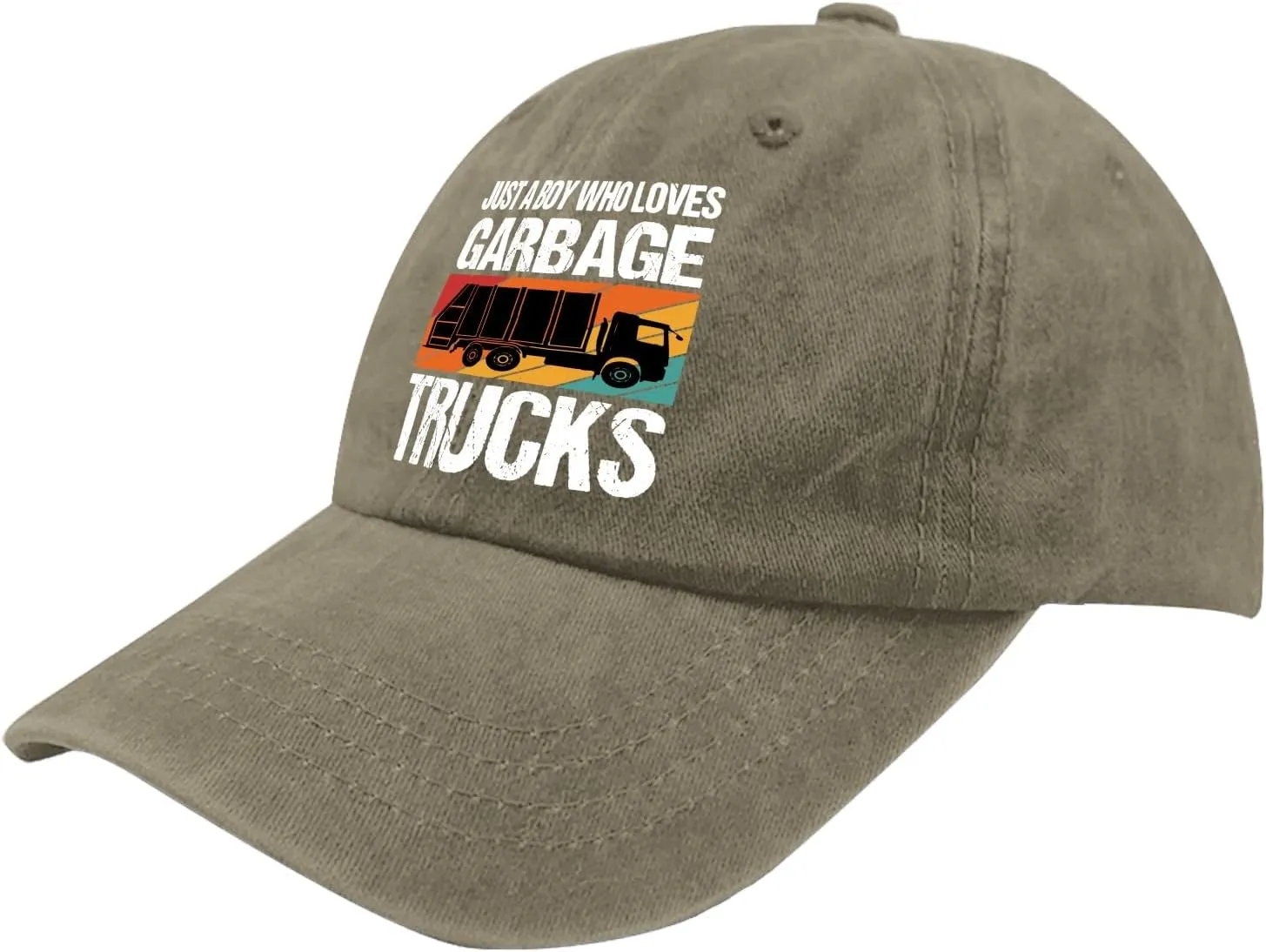 Just A Boy Who Loves Garbage Trucks Sun Hat Running Cap Pigment Black Mens Hat Gifts for Son Cycling Cap
