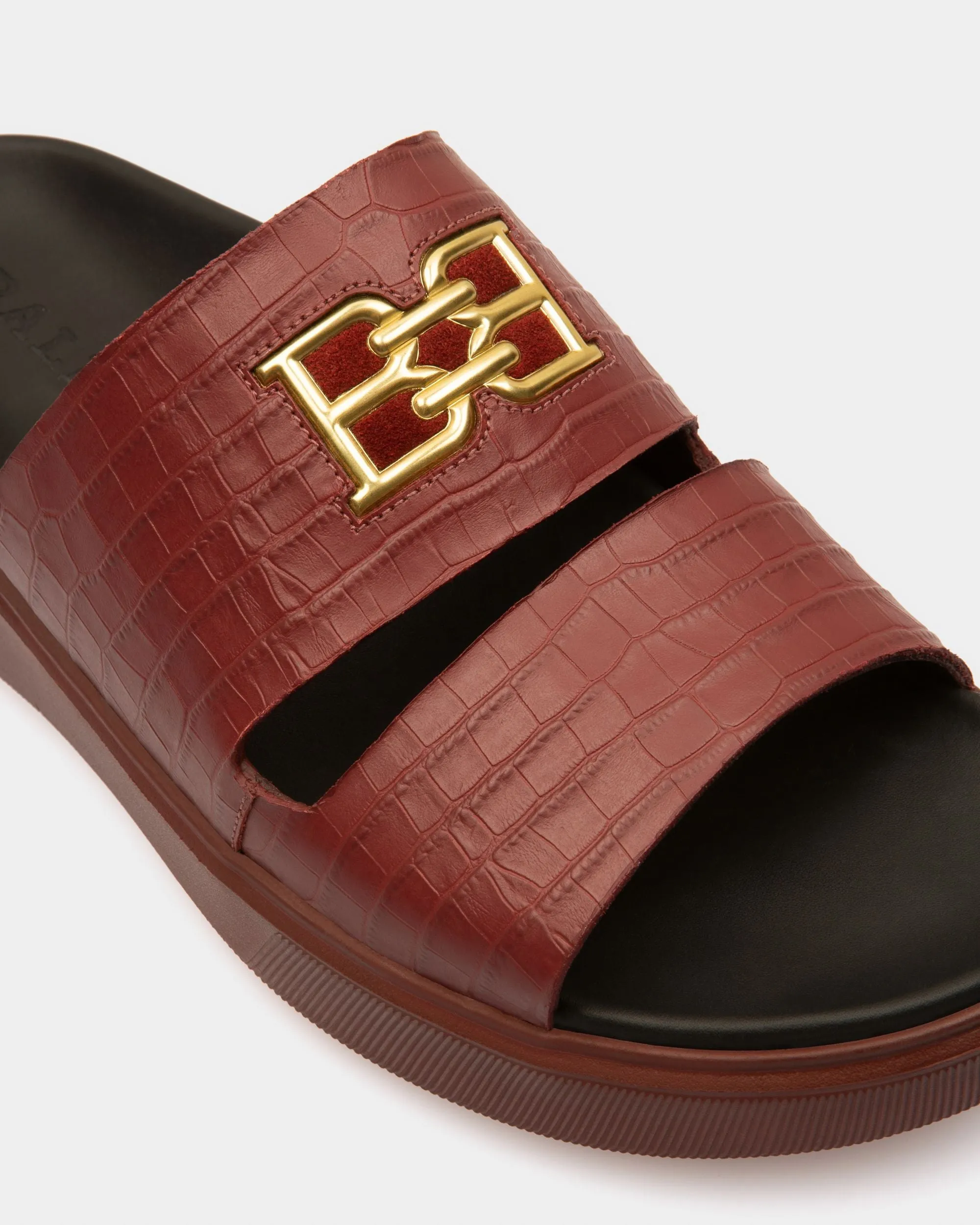 Jym Leather Sandals In Heritage Red