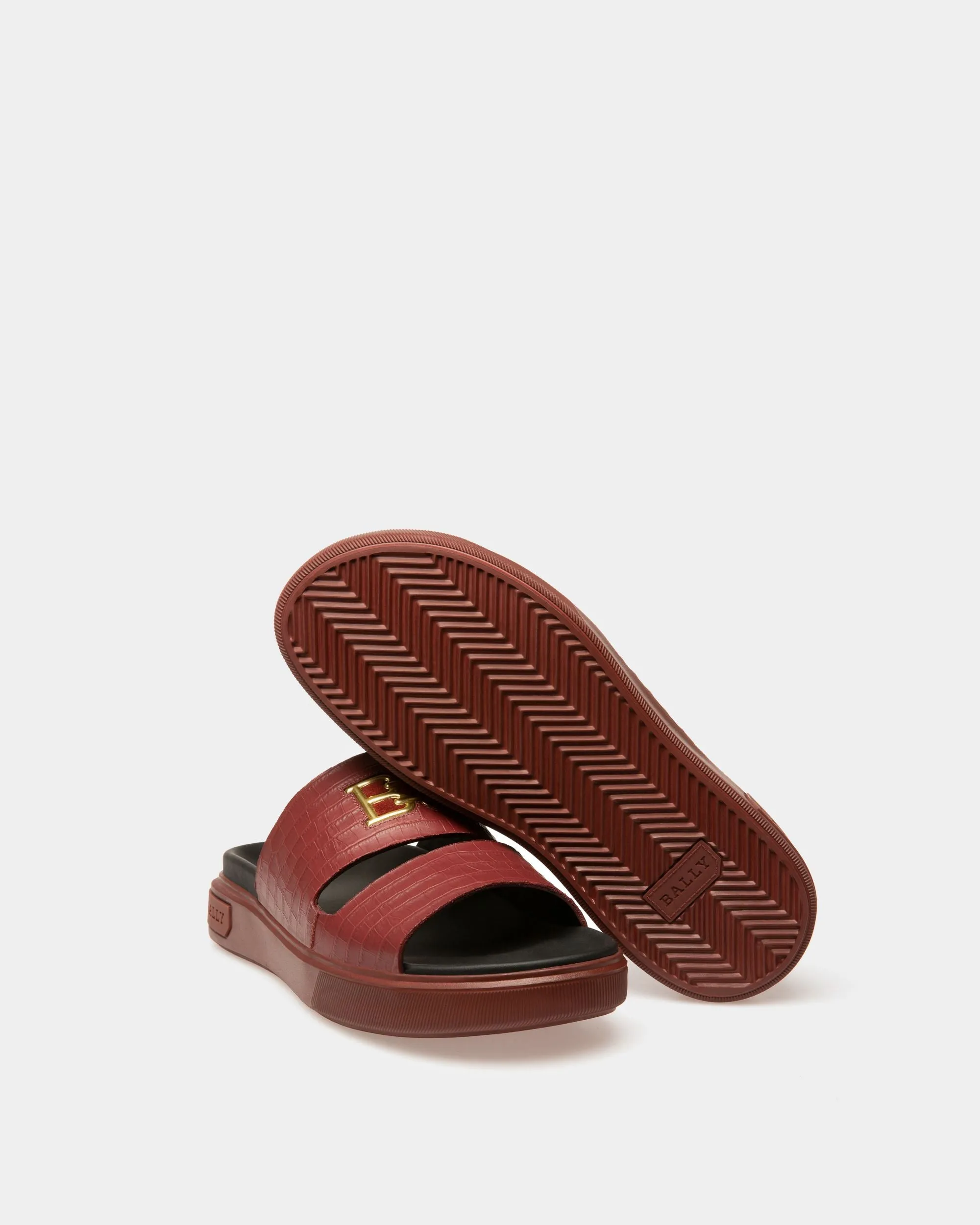 Jym Leather Sandals In Heritage Red