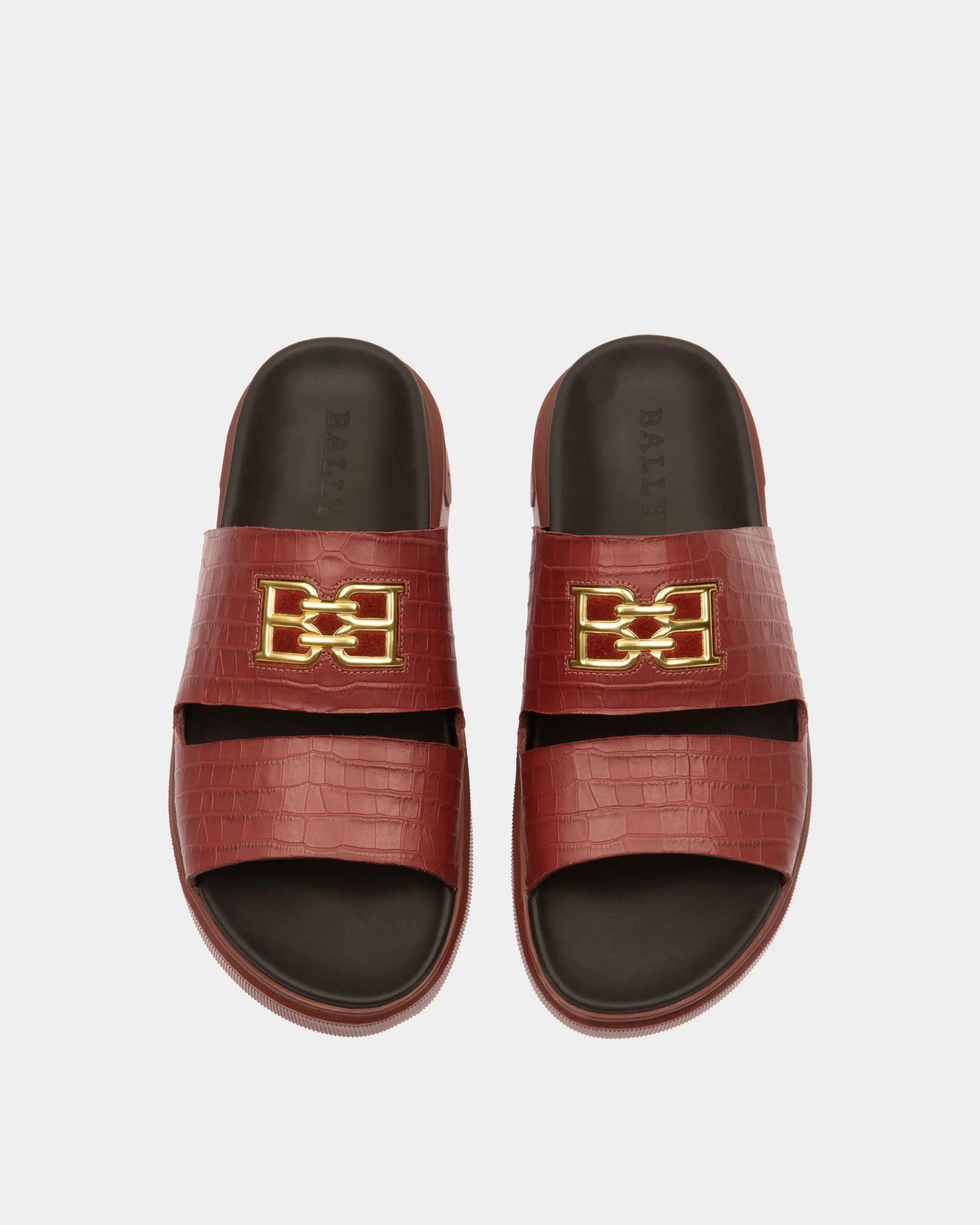 Jym Leather Sandals In Heritage Red