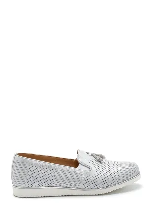 Kadın Deri Sim Detaylı Loafer