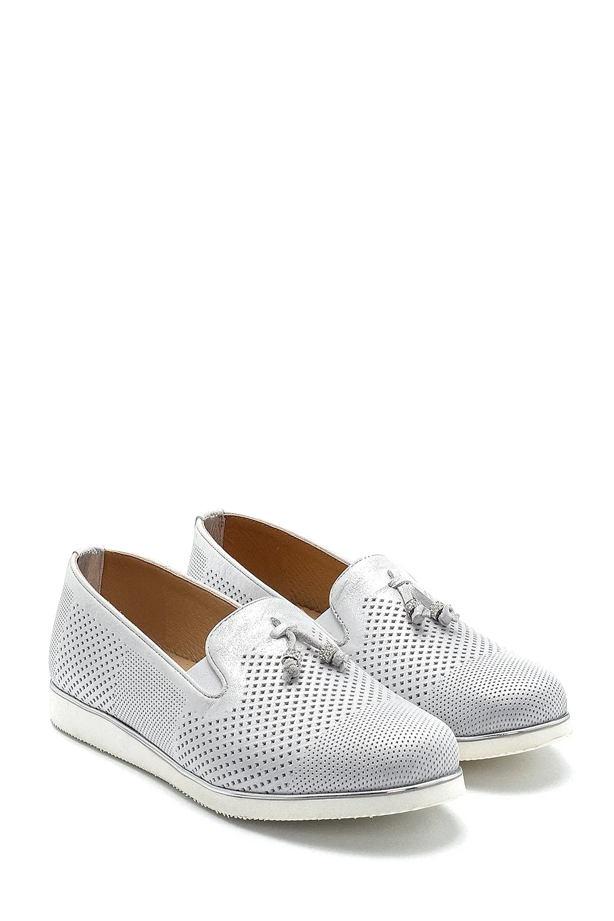 Kadın Deri Sim Detaylı Loafer