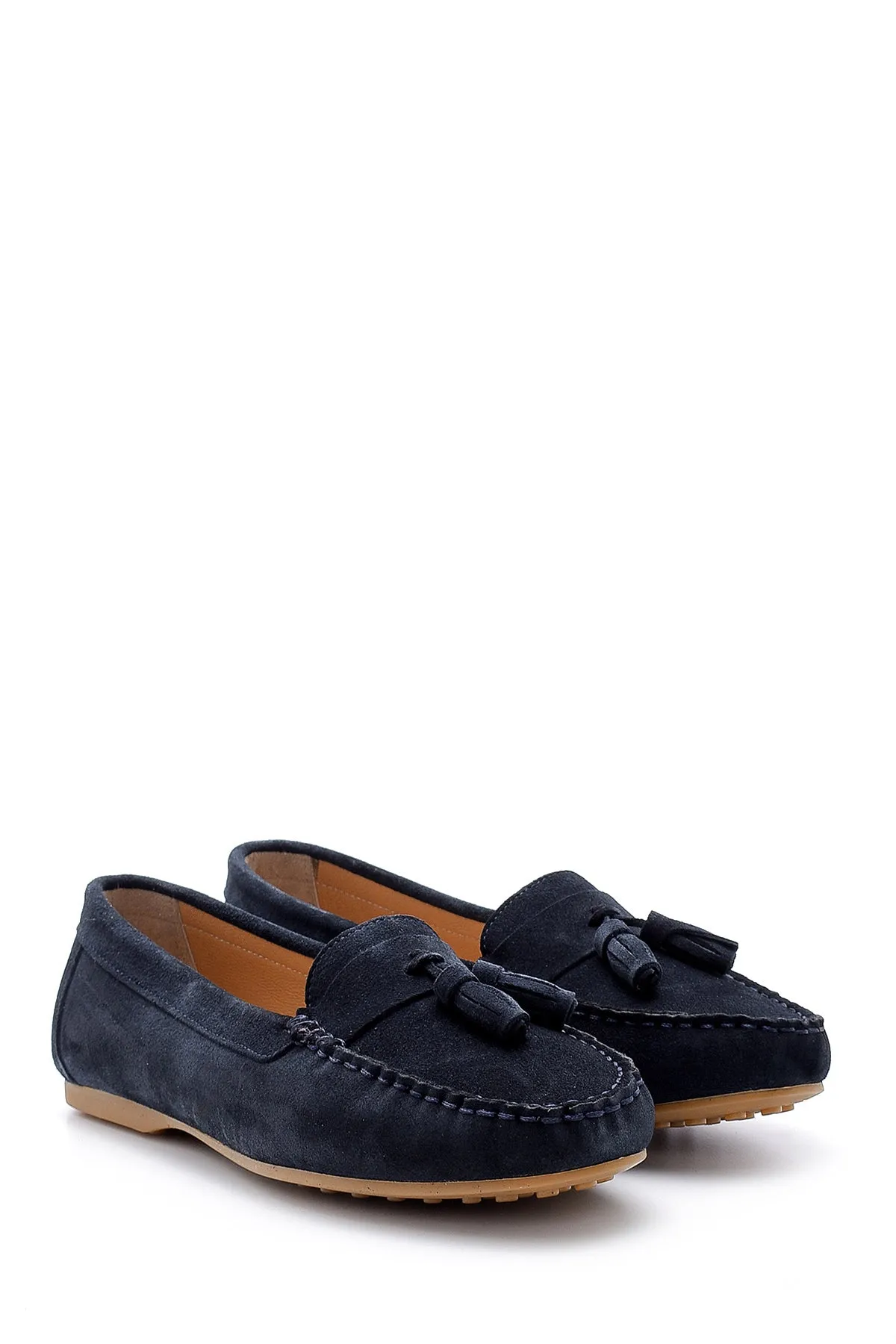 Kadın Süet Püskül Detaylı Loafer