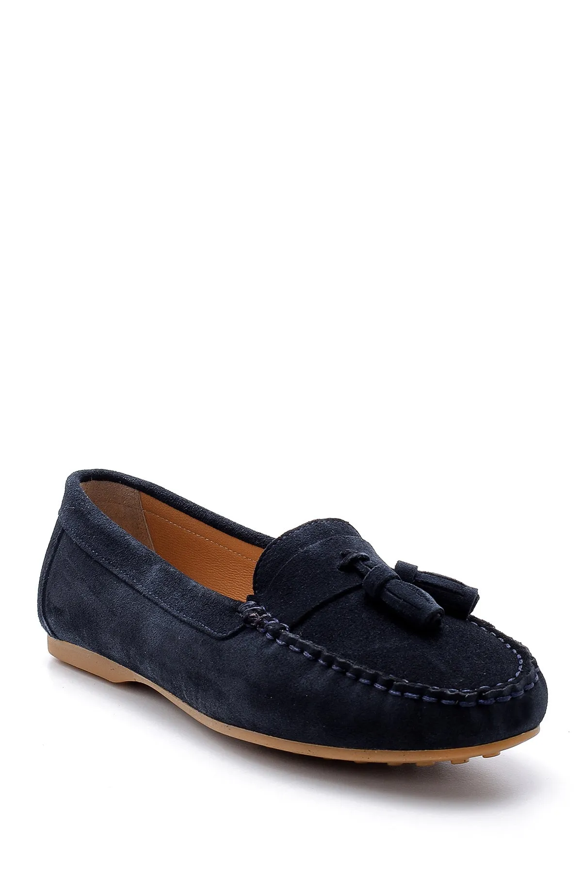 Kadın Süet Püskül Detaylı Loafer