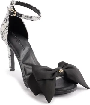 KARL LAGERFELD womens Kenz Bow Evening Ankle Strap Heeled Sandal