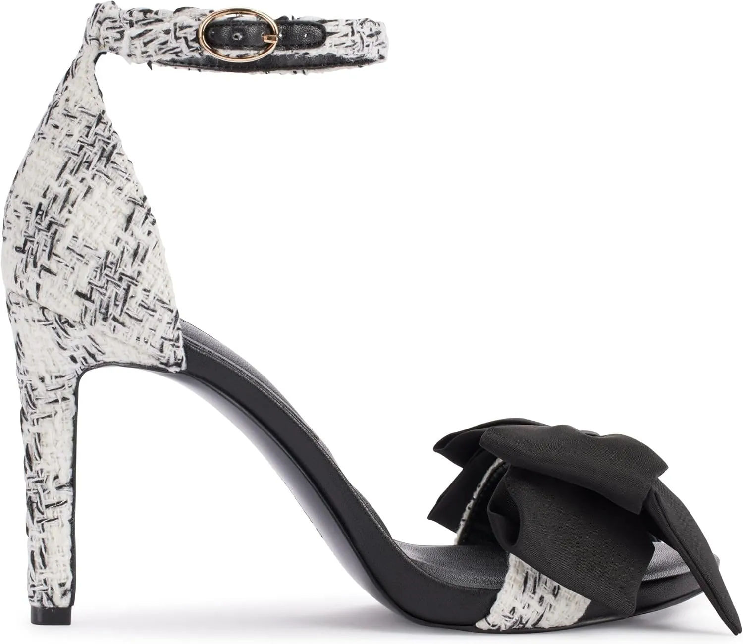 KARL LAGERFELD womens Kenz Bow Evening Ankle Strap Heeled Sandal