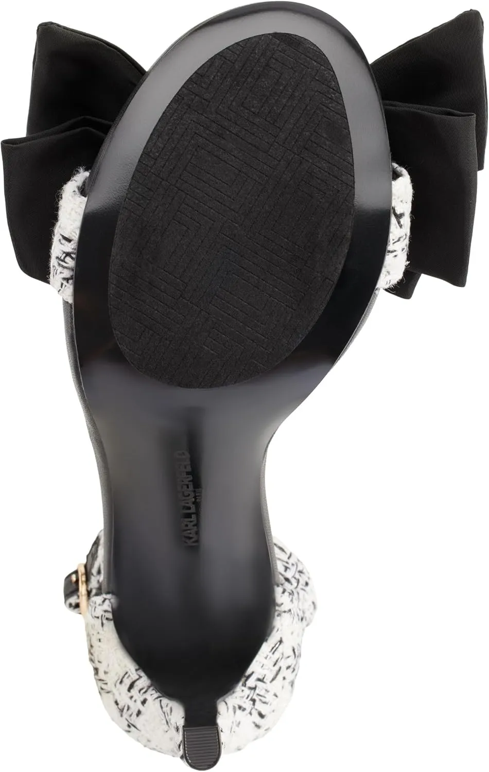 KARL LAGERFELD womens Kenz Bow Evening Ankle Strap Heeled Sandal
