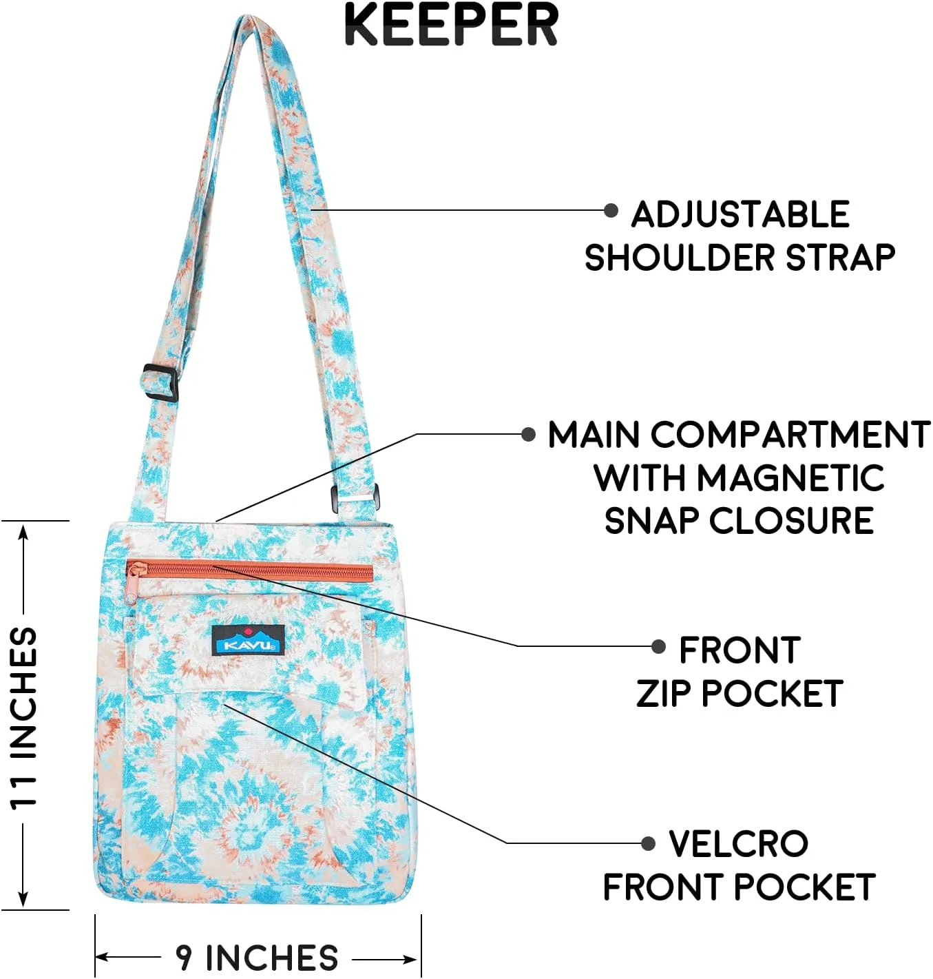 KAVU Keeper Semi Padded Sling Canvas Crossbody Bag