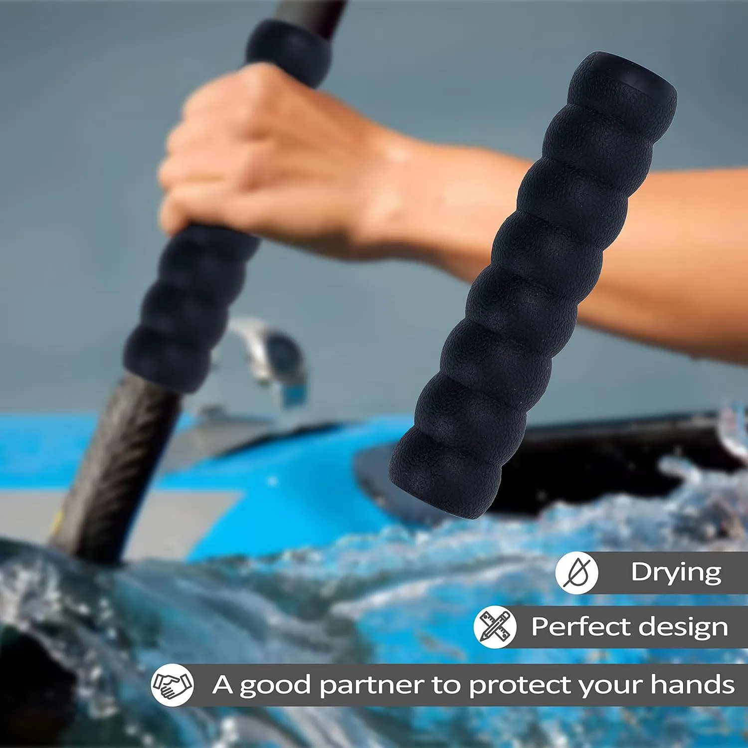 Kayak-Paddle-Grips-2-Pack - No-Slip Oar-Grip for Take-Apart Paddles,Blister Prevention Kayaking Accessories(Diameter 30mm/1.18 inches)