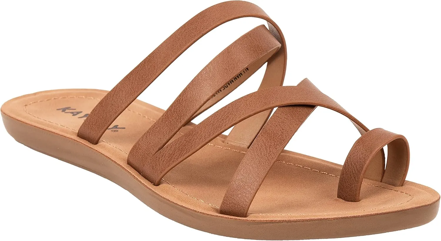 KAYDAY Womens Sandals Comfortable Slip On Flat Cross bands Toe Ring Fashion Flats HERO
