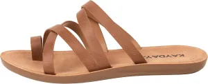 KAYDAY Womens Sandals Comfortable Slip On Flat Cross bands Toe Ring Fashion Flats HERO