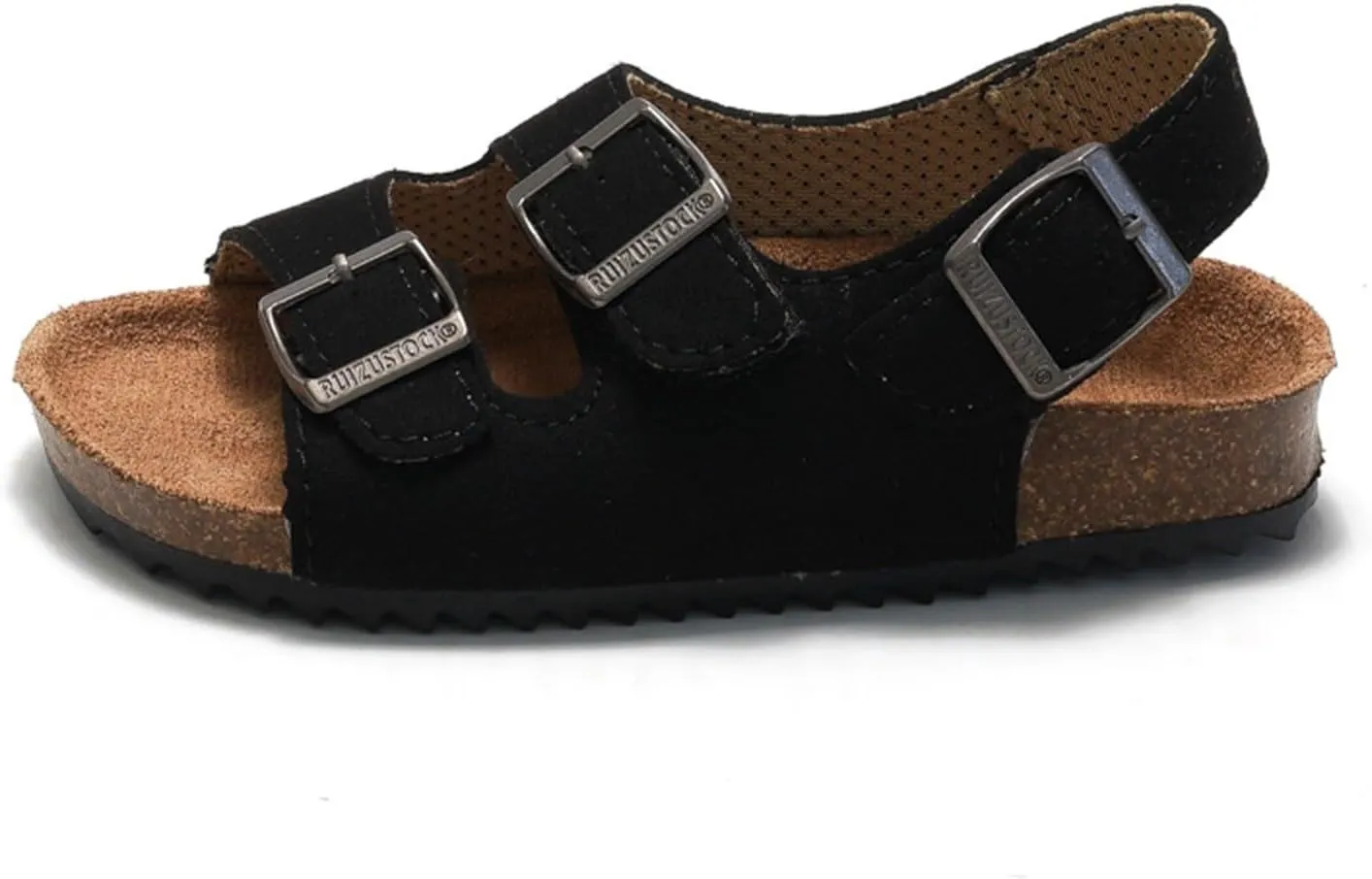 Kids Toddler Sandals Boys Girls Cork Footbed Sandal Comfort Buckle Slip On Summer Slides with Adjustable Back Strap