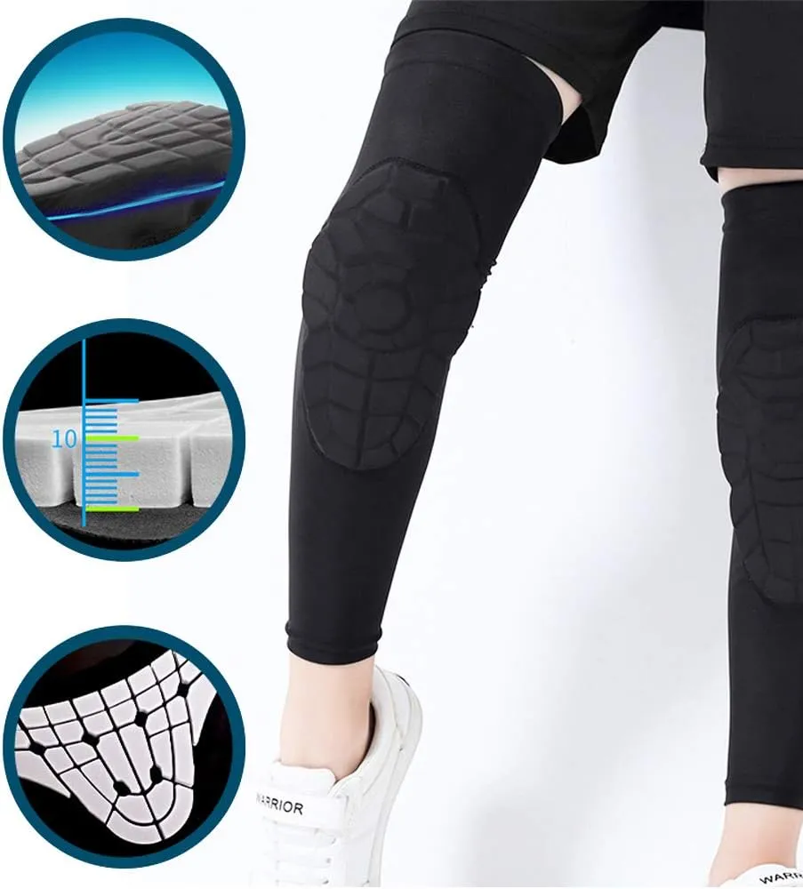 Kids Youth 5-15 Years Padded Arm Knee Sleeve Compression Leg Protective