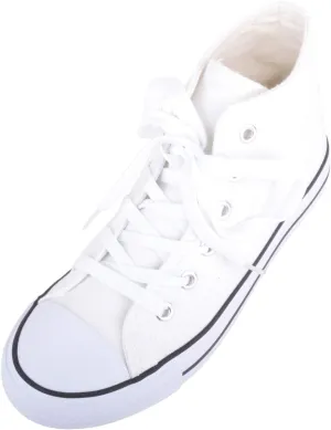 Kids/Childrens Slip On High Top Lace Up Canvas Pumps Trainers Shoes with Matching Sole