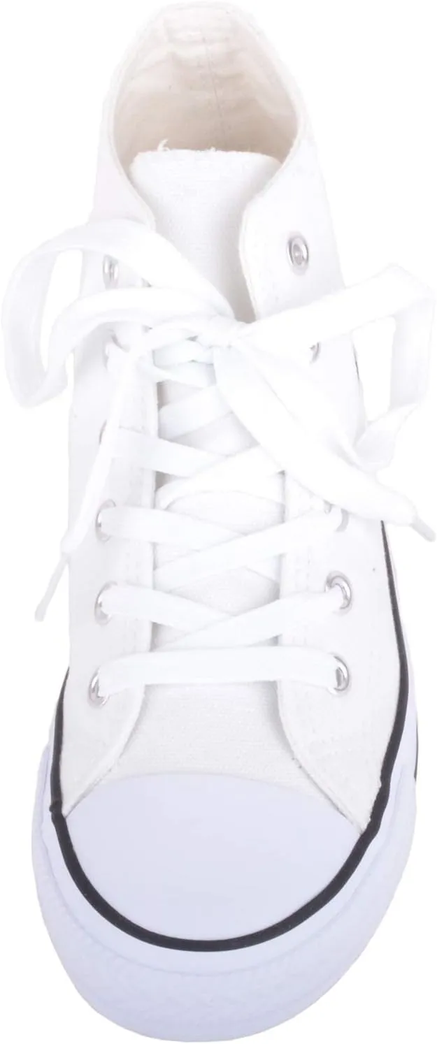 Kids/Childrens Slip On High Top Lace Up Canvas Pumps Trainers Shoes with Matching Sole