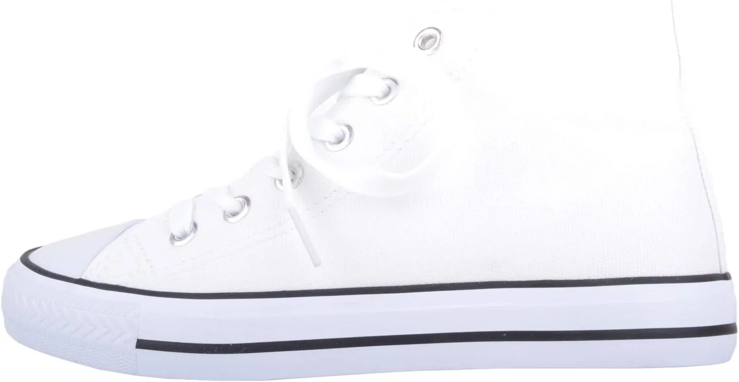 Kids/Childrens Slip On High Top Lace Up Canvas Pumps Trainers Shoes with Matching Sole