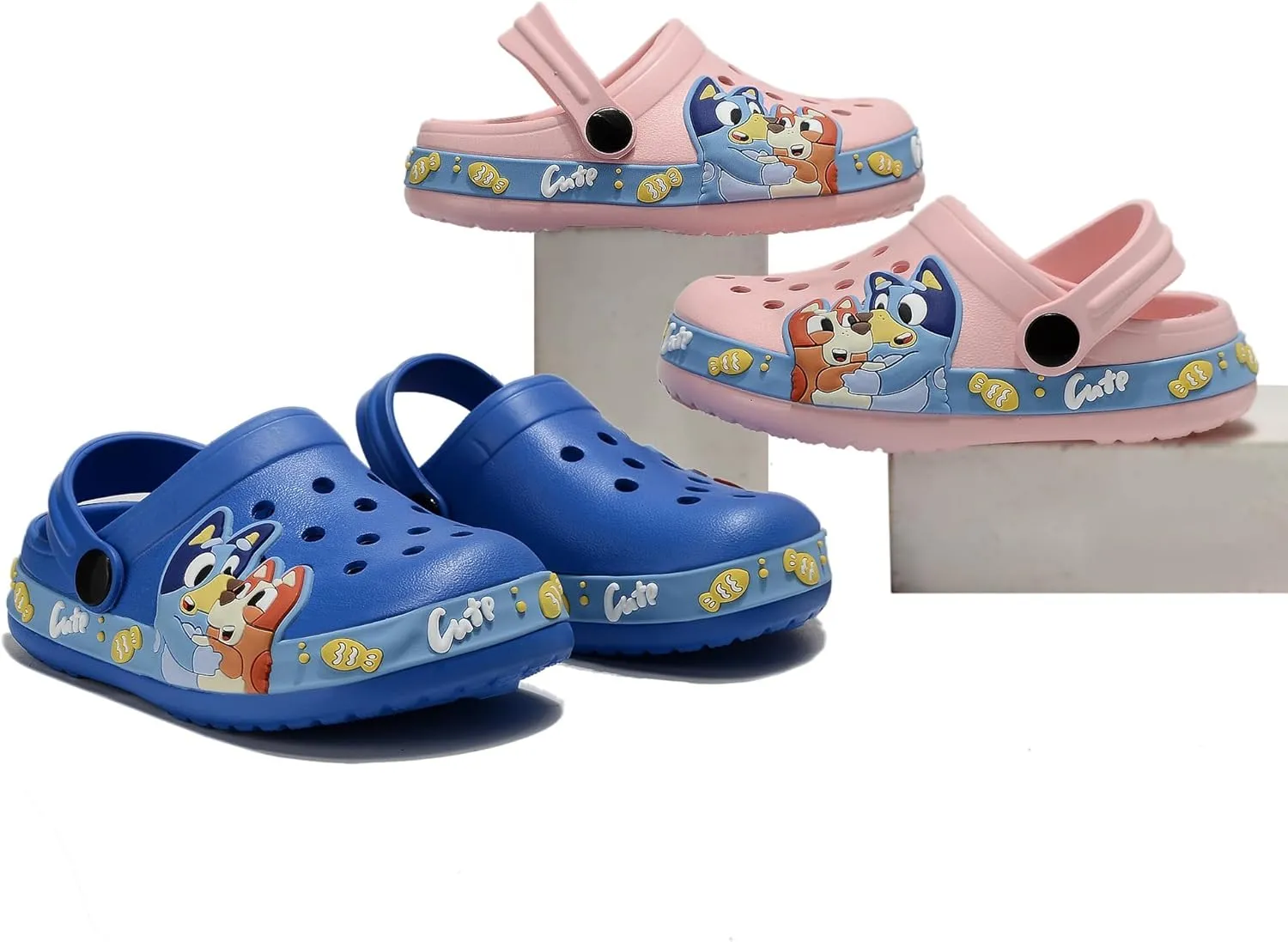 Kids'Clogs Lightweight Breathable EVA Slip-On Sandals with Adjustable Strap Non-Slip Outdoor Indoor Shoes for Boys Girls Water Play Beach Garden