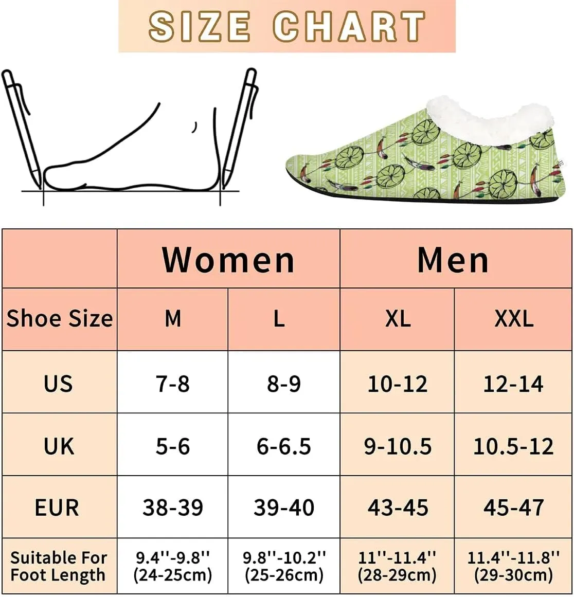 KOBLEN Boho Wind Chime Slippers for Women House Shoes with Fleece Lining Wide Comfy Full Slippers Lightweight Cozy Loafer with Rubber Sole Unisex Slippers Adults for Indoor Outdoor