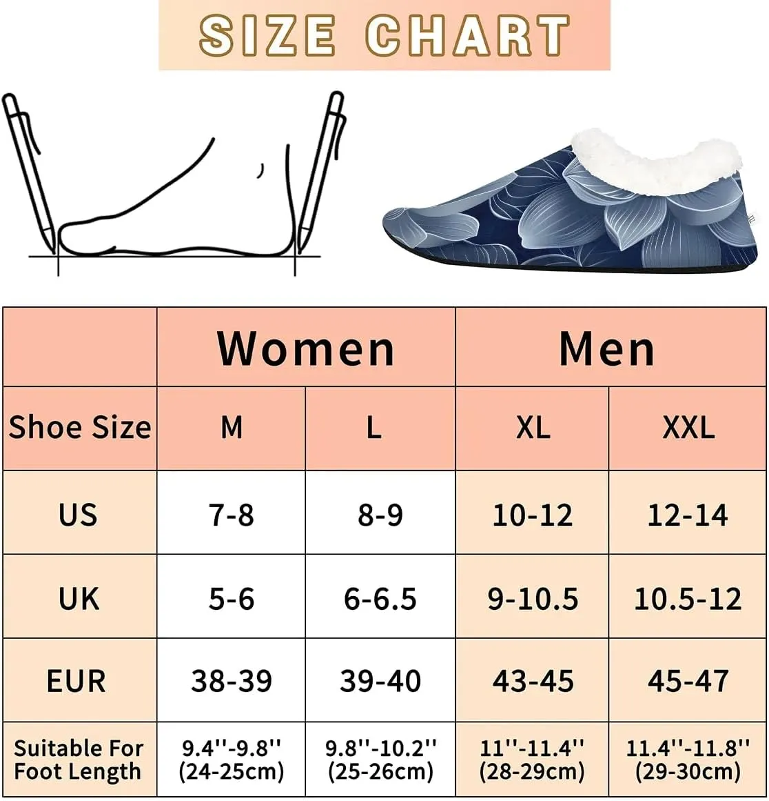 KOBLEN Drawing Flowers Slippers for Women House Shoes with Fleece Lining Wide Comfy Full Slippers Lightweight Cozy Loafer with Rubber Sole Unisex Slippers Adults for Indoor Outdoor