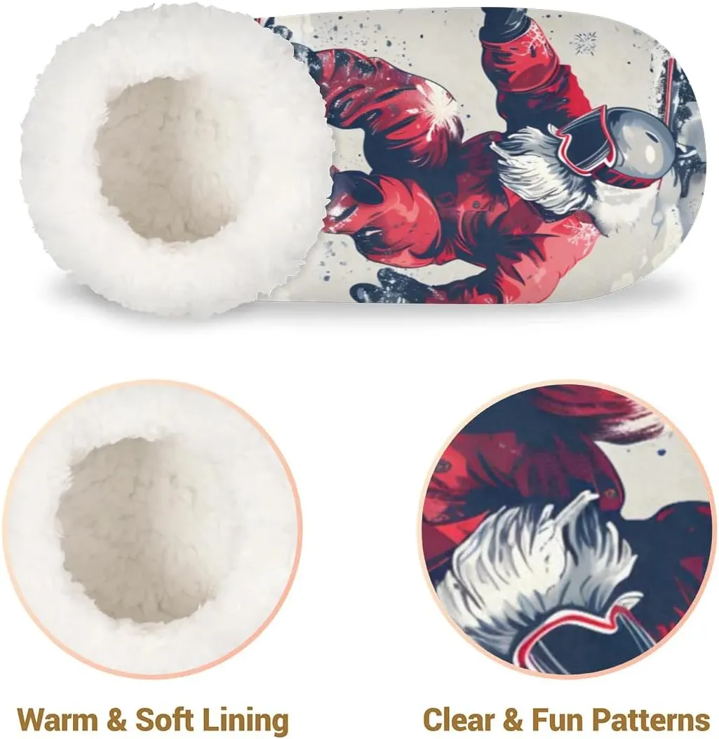 KOBLEN Skiing for Men Slippers for Women House Shoes with Fleece Lining Wide Comfy Full Slippers Lightweight Cozy Loafer with Rubber Sole Unisex Slippers Adults for Indoor Outdoor