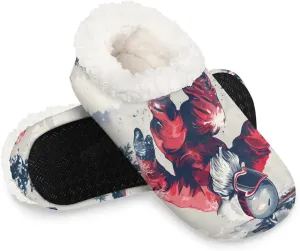 KOBLEN Skiing for Men Slippers for Women House Shoes with Fleece Lining Wide Comfy Full Slippers Lightweight Cozy Loafer with Rubber Sole Unisex Slippers Adults for Indoor Outdoor