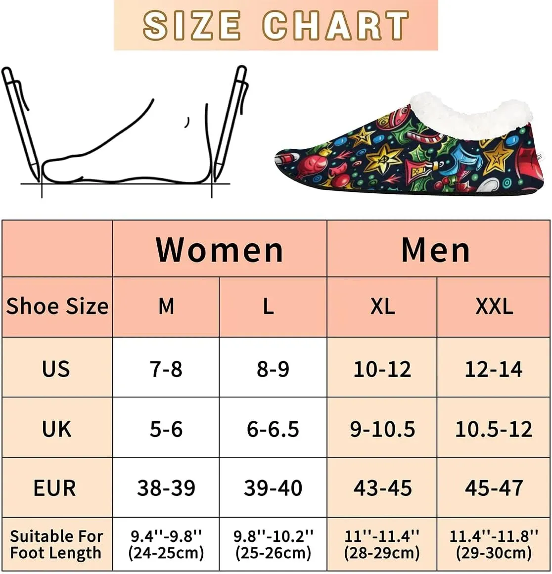 KOBLEN Sock Pendant Paint Slippers for Women House Shoes with Fleece Lining Wide Comfy Full Slippers Lightweight Cozy Loafer with Rubber Sole Unisex Slippers Adults for Indoor Outdoor