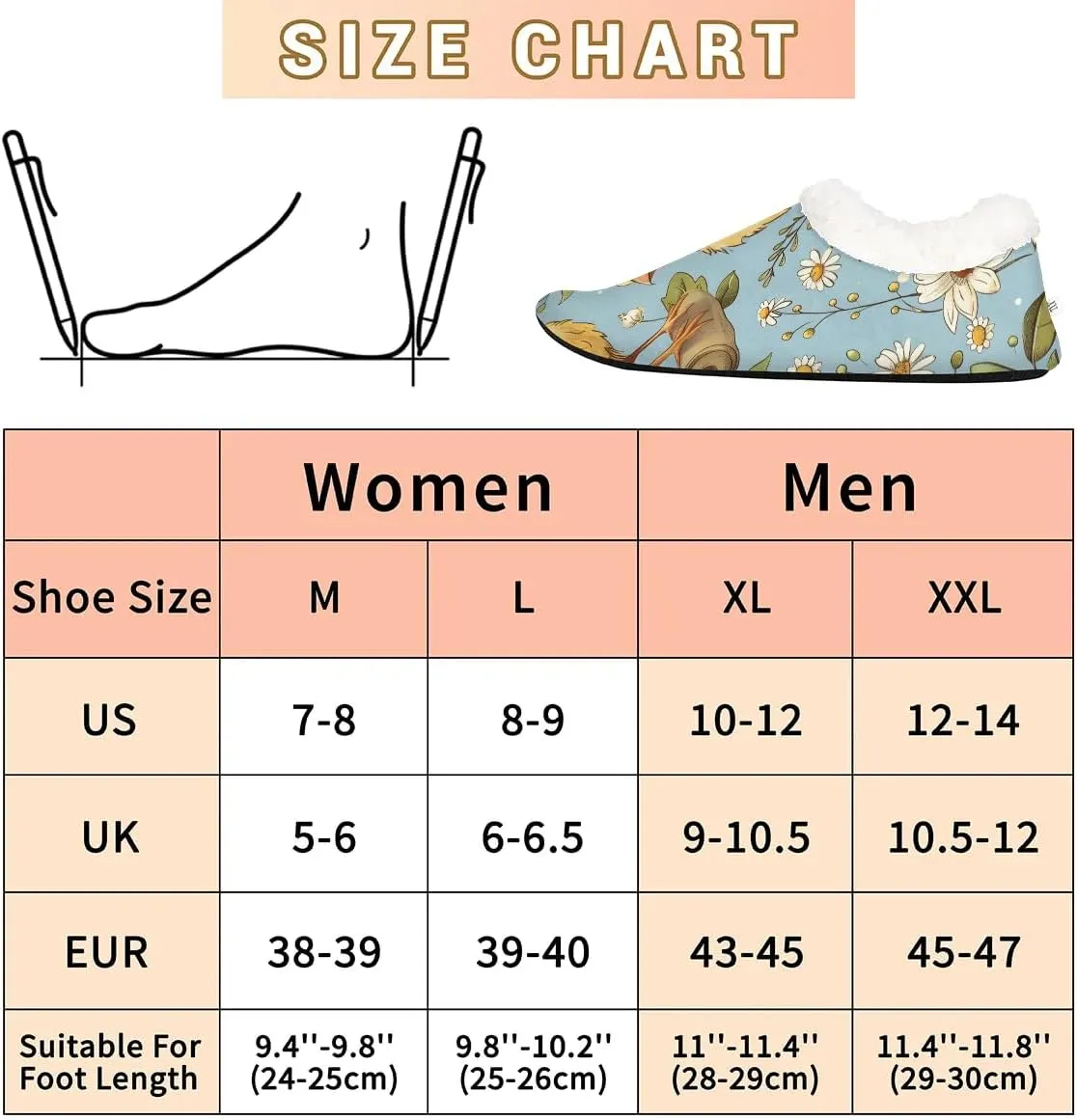 KOBLEN Yellow Chicken Flower Slippers for Women House Shoes with Fleece Lining Wide Comfy Full Slippers Lightweight Cozy Loafer with Rubber Sole Unisex Slippers Adults for Indoor Outdoor