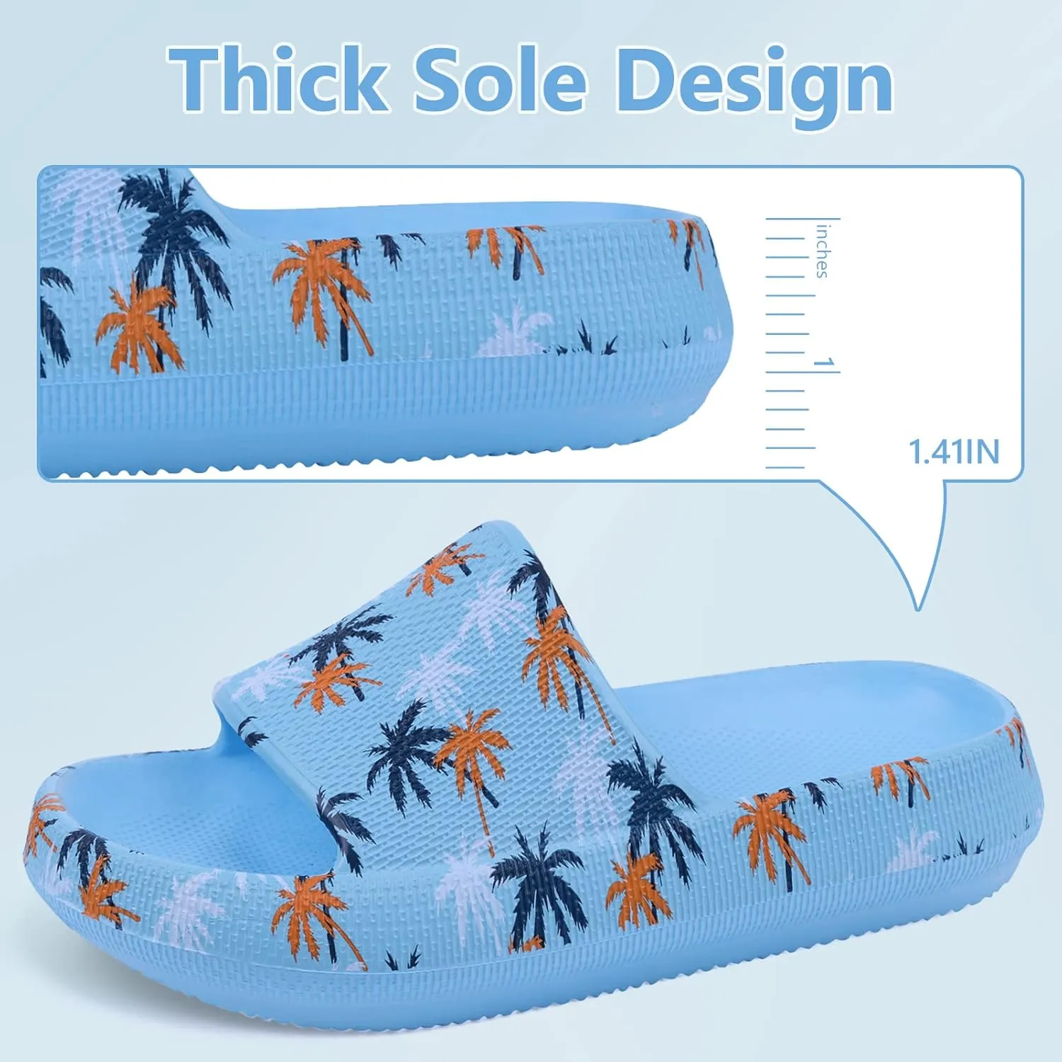 KOUECI Kids Cloud Slides Boys Girls Shower Slippers Slip on Slide Sandals Non-slip Summer Beach Pool Shoes