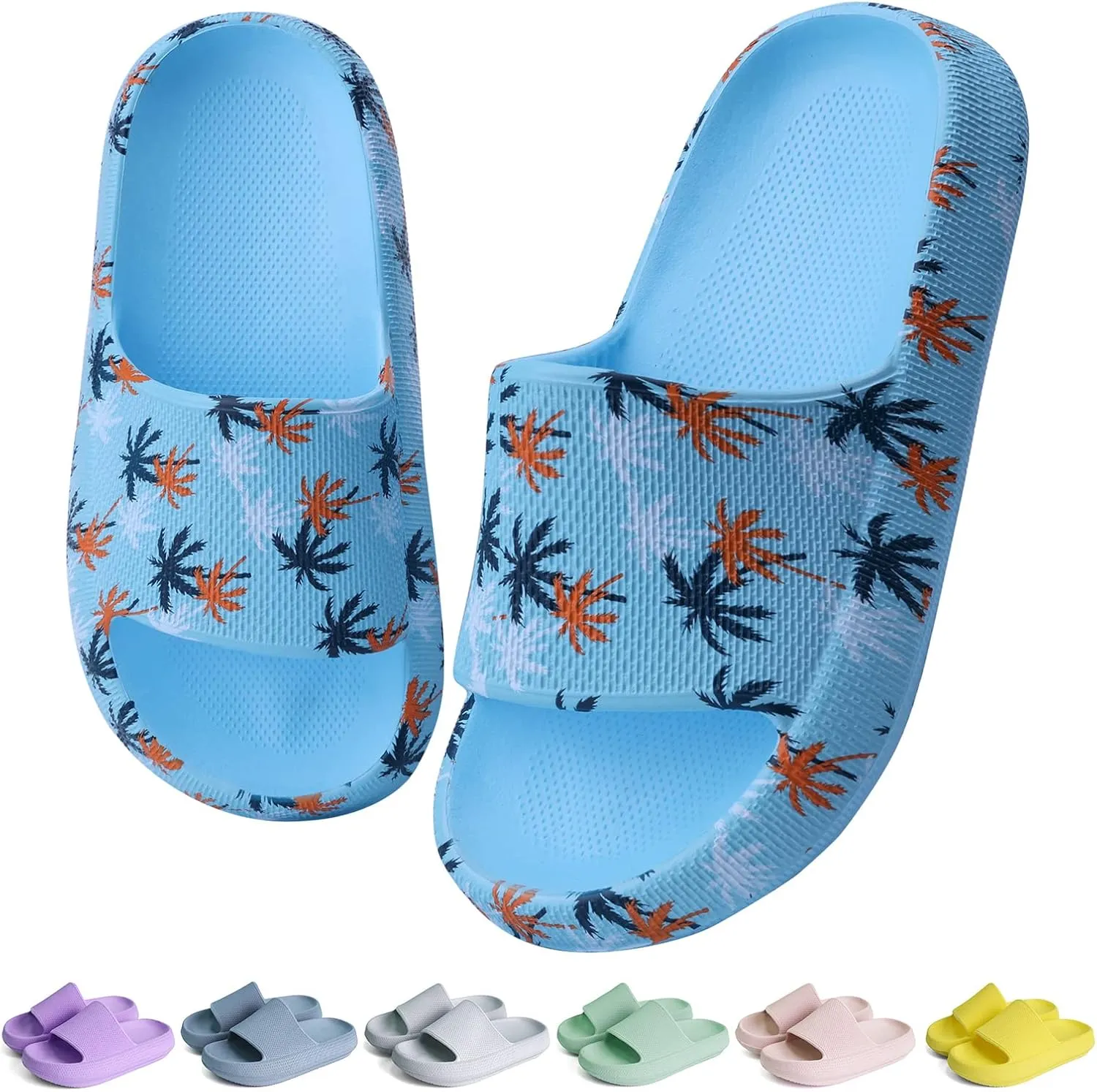 KOUECI Kids Cloud Slides Boys Girls Shower Slippers Slip on Slide Sandals Non-slip Summer Beach Pool Shoes