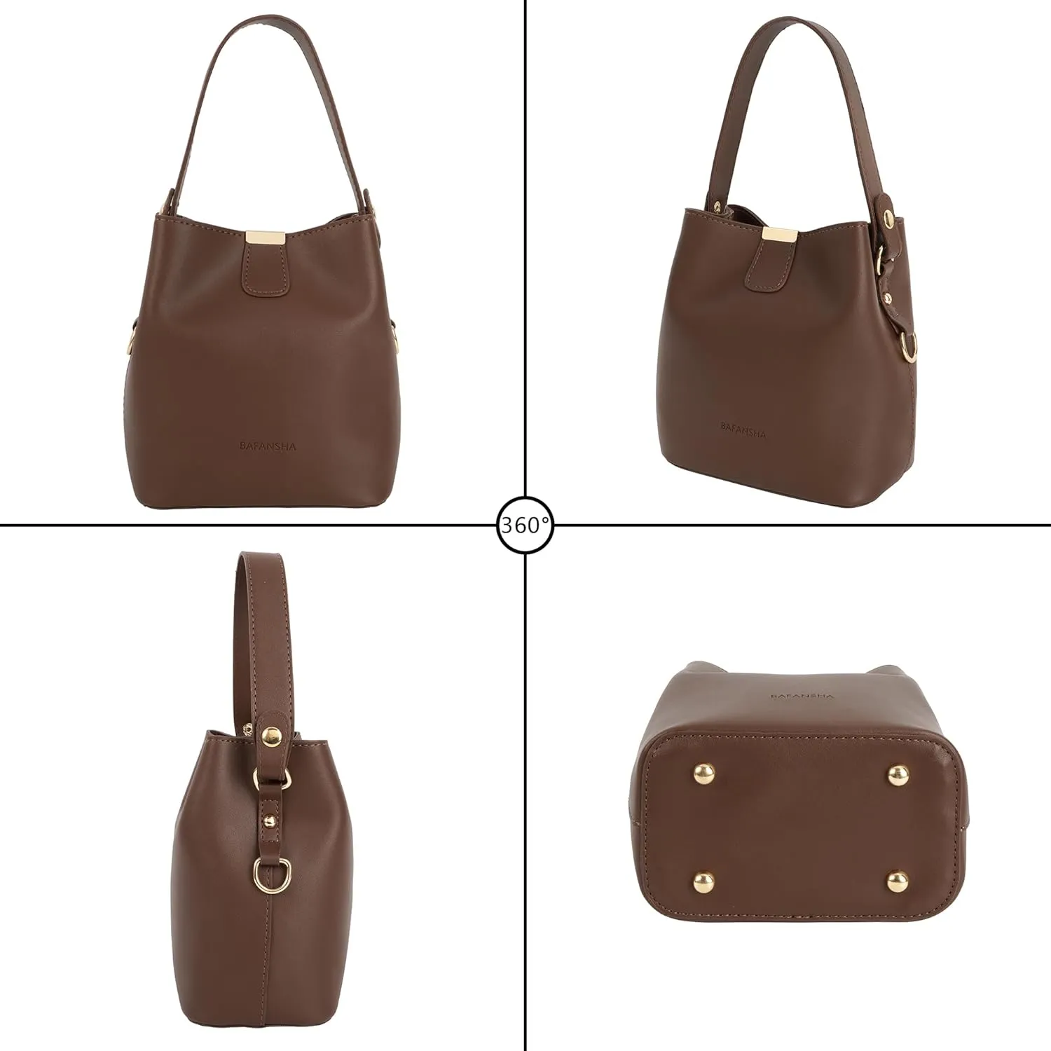 LABANCA Women Retro Alligator Bucket Bags Crocodile Pattern Designer Shoulder Bag Ladies PU Purse Crossbody Wallet Bag