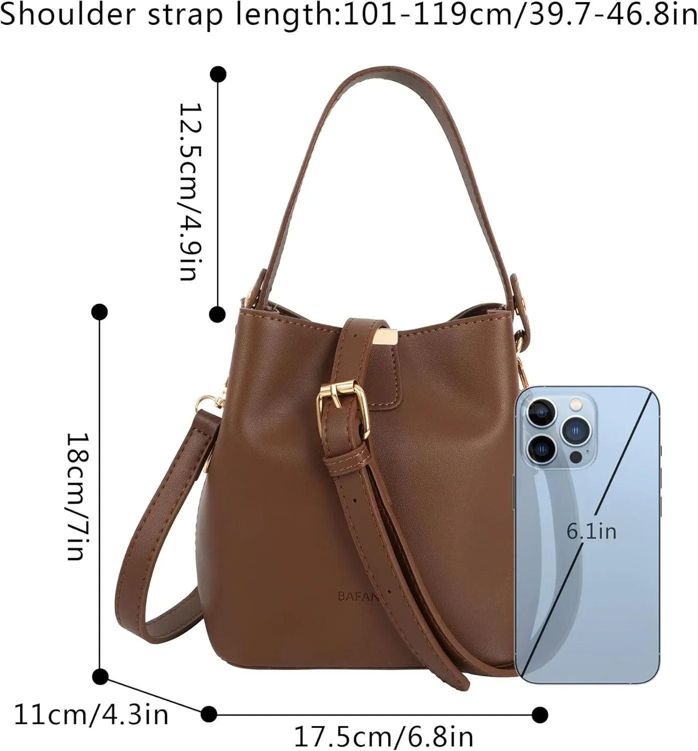 LABANCA Women Retro Alligator Bucket Bags Crocodile Pattern Designer Shoulder Bag Ladies PU Purse Crossbody Wallet Bag