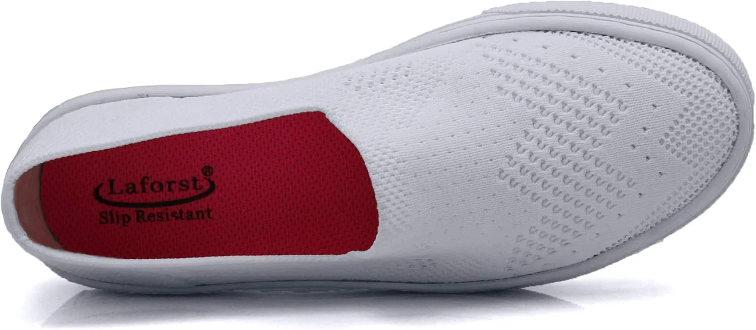 Laforst Jazz 3160 Womens Synthetic Slip Resistant Server Waitress Slip On Flats