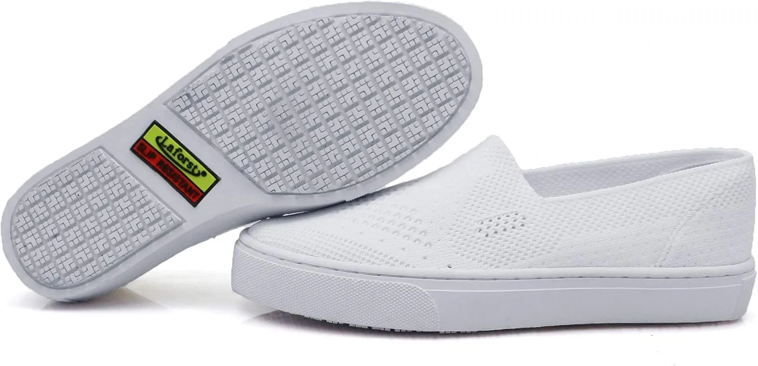 Laforst Jazz 3160 Womens Synthetic Slip Resistant Server Waitress Slip On Flats