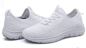 Laforst Jewel Womens Synthetic Mesh Upper Lace Up Nonslip Server Waitress Slip On Sneaker Free Socks