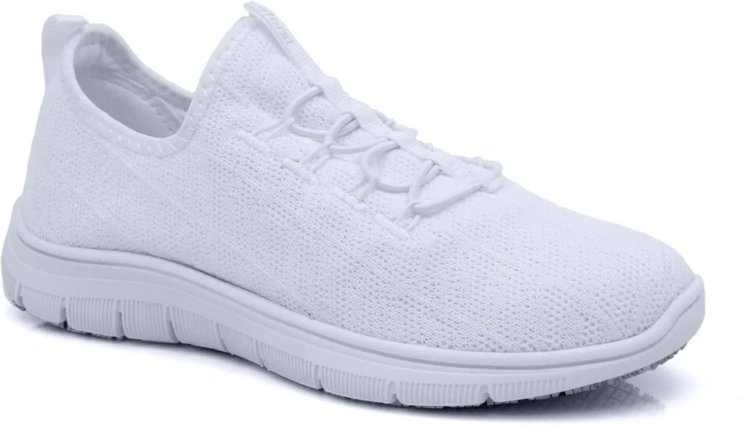 Laforst Jewel Womens Synthetic Mesh Upper Lace Up Nonslip Server Waitress Slip On Sneaker Free Socks