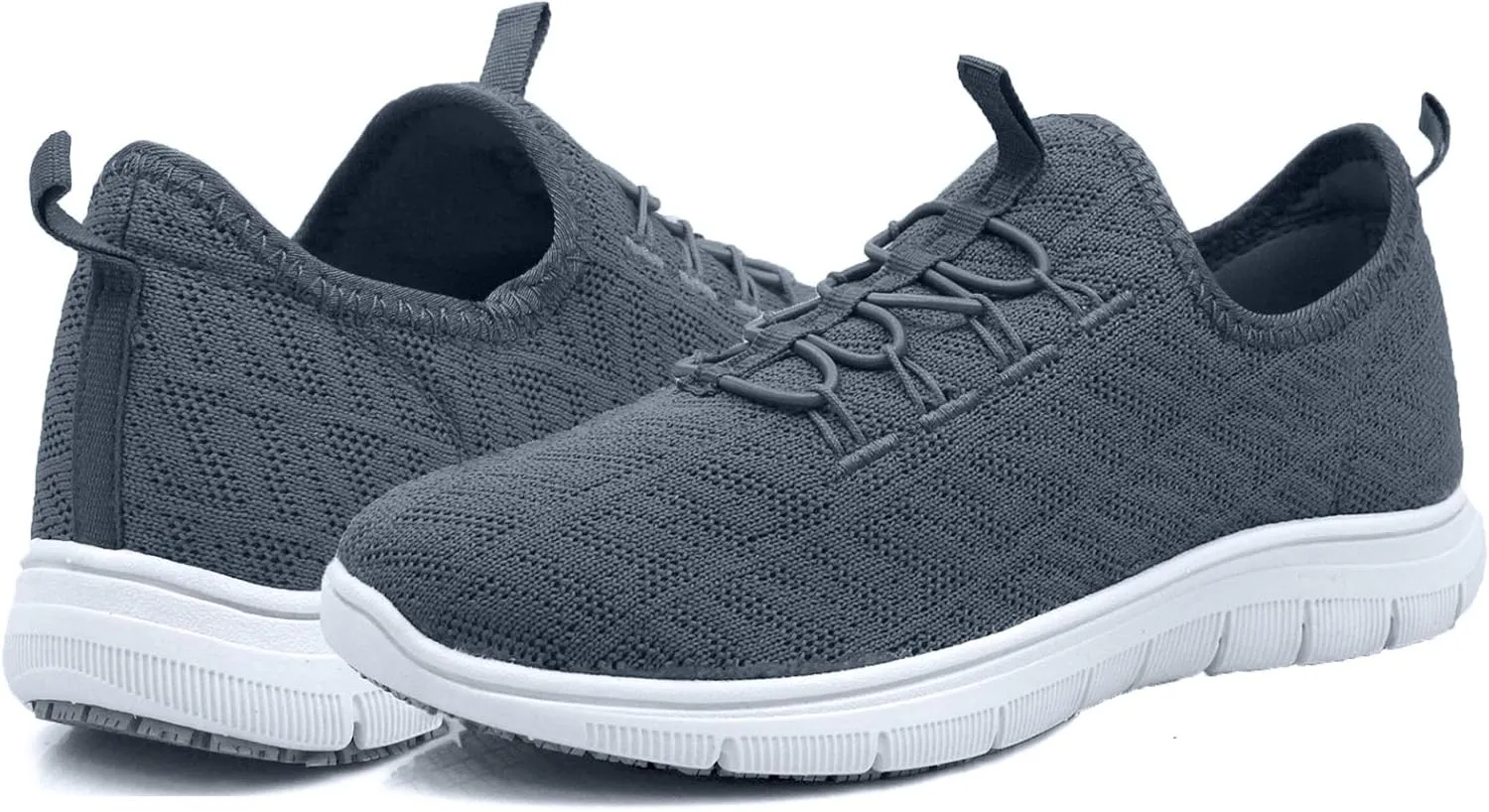 Laforst Jewel Womens Synthetic Mesh Upper Lace Up Nonslip Server Waitress Slip On Sneaker Free Socks