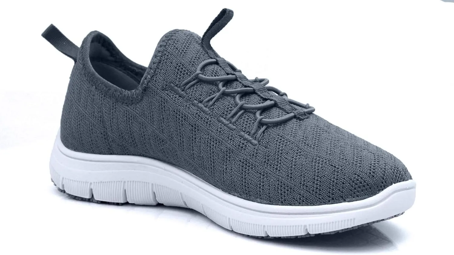 Laforst Jewel Womens Synthetic Mesh Upper Lace Up Nonslip Server Waitress Slip On Sneaker Free Socks