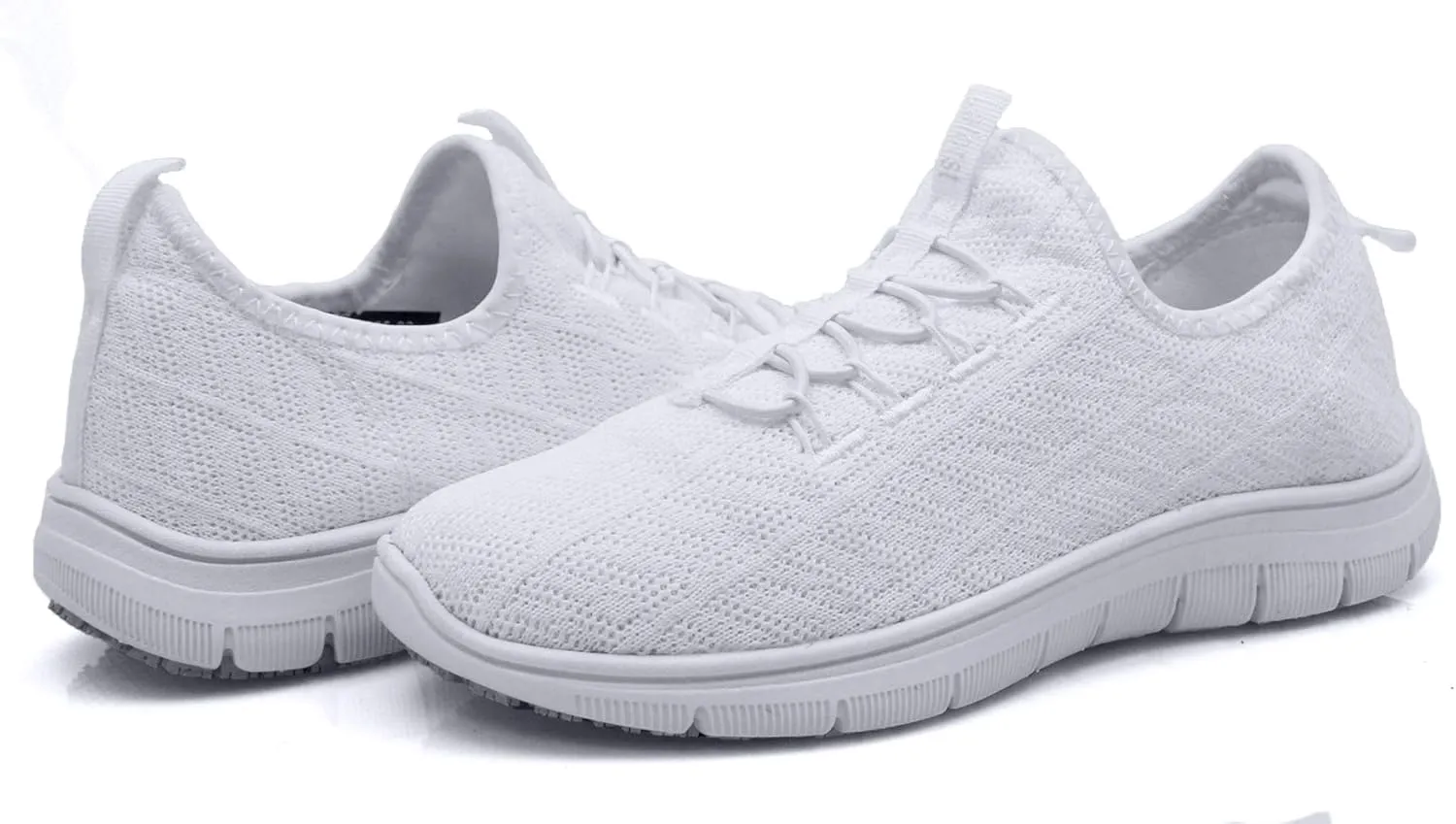 Laforst Jewel Womens Synthetic Mesh Upper Lace Up Nonslip Server Waitress Slip On Sneaker Free Socks