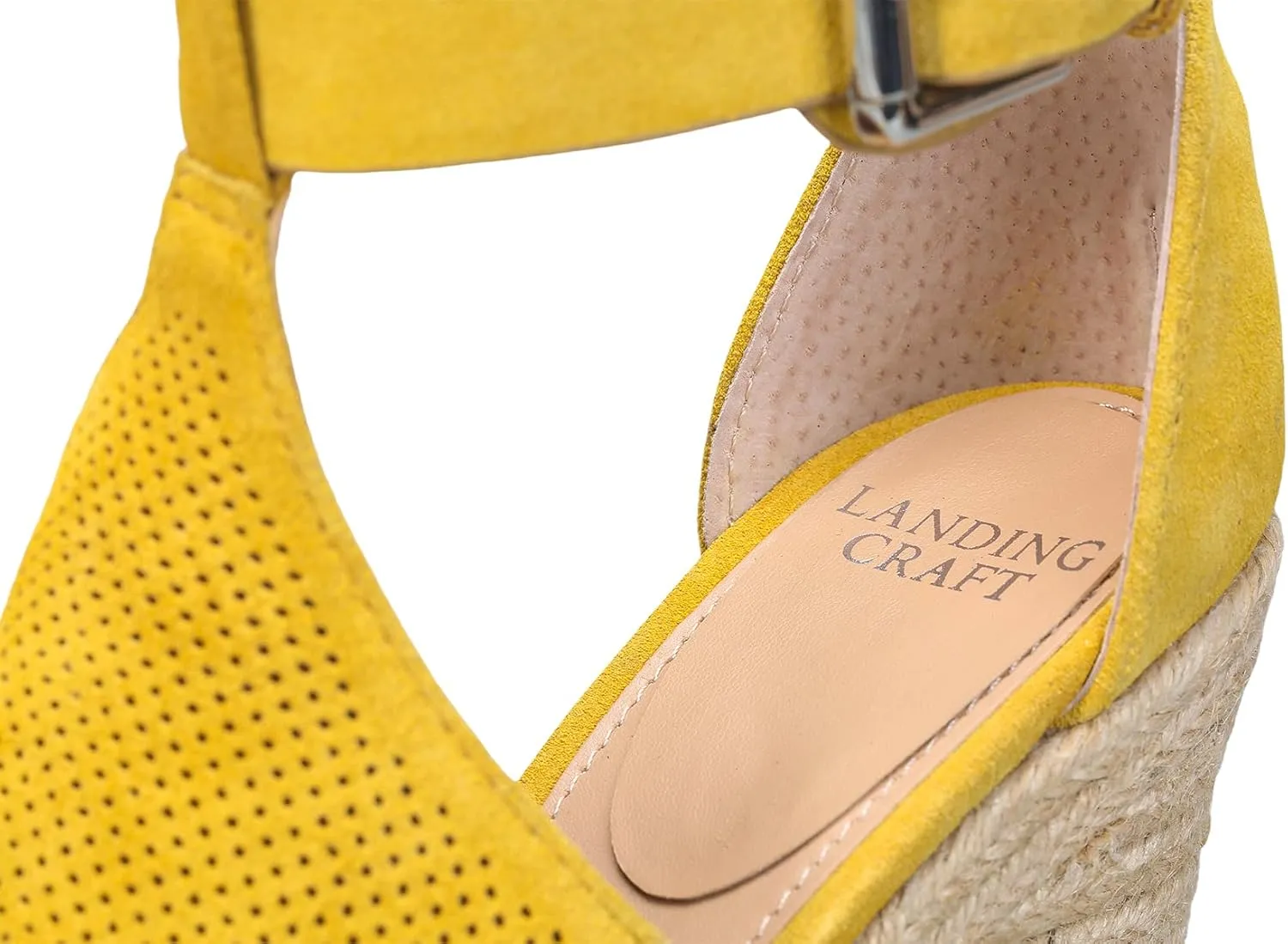 landing craft Women's Peep Toe Platform Sandals Summer Adjustable Buckle Ankle Strap Espadrilles Wedge Sandals