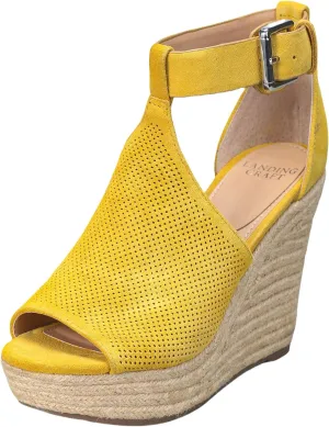 landing craft Women's Peep Toe Platform Sandals Summer Adjustable Buckle Ankle Strap Espadrilles Wedge Sandals