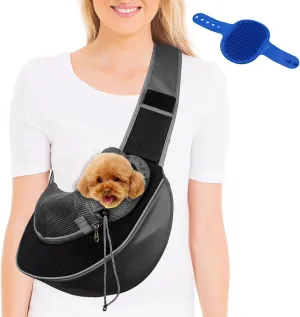 Large Pet Dog Sling Carrier Pocket Adjust Strap Anti-Falling Design Breathable Mesh Travel Safe Sling Bag Carrier for Dogs Cats