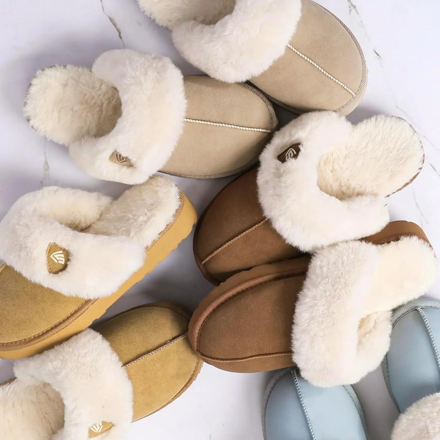 LazyStep Women's Fuzzy House Slippers, Slip on Warm Indoor and Outdoor House Shoes