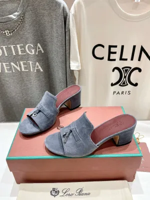 Light Blue Heel Sandal Velvet