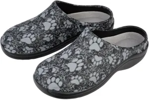 Lightweight Paw Print Garden Clogs Comfortable & Breathable Slip-On Shoes for Gardening