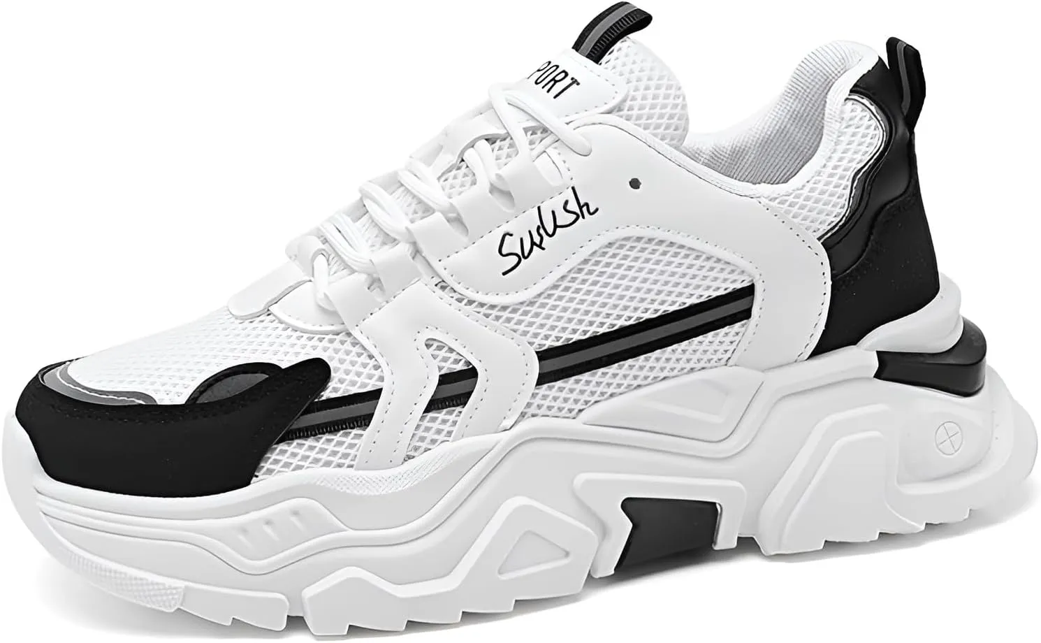 lilaBelle]【Invisible Lift Breathable Men's Chunky ers Summer 2024, Comfortable Orthopedic Shoes with Elastic Anti-Slip Sole, Versatile e Dad Shoes for Work & Street Fashion Black