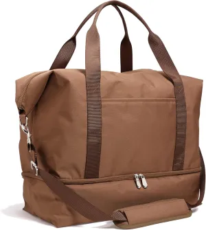 Lo & Sons Catalina Deluxe Weekender - Recycled Poly Large Capacity (49L) Travel Duffel With Shoe Compartment, Luggage Sleeve, Padded Strap | Versatile Durable Bag For Women, Men for Weekend, Carry On