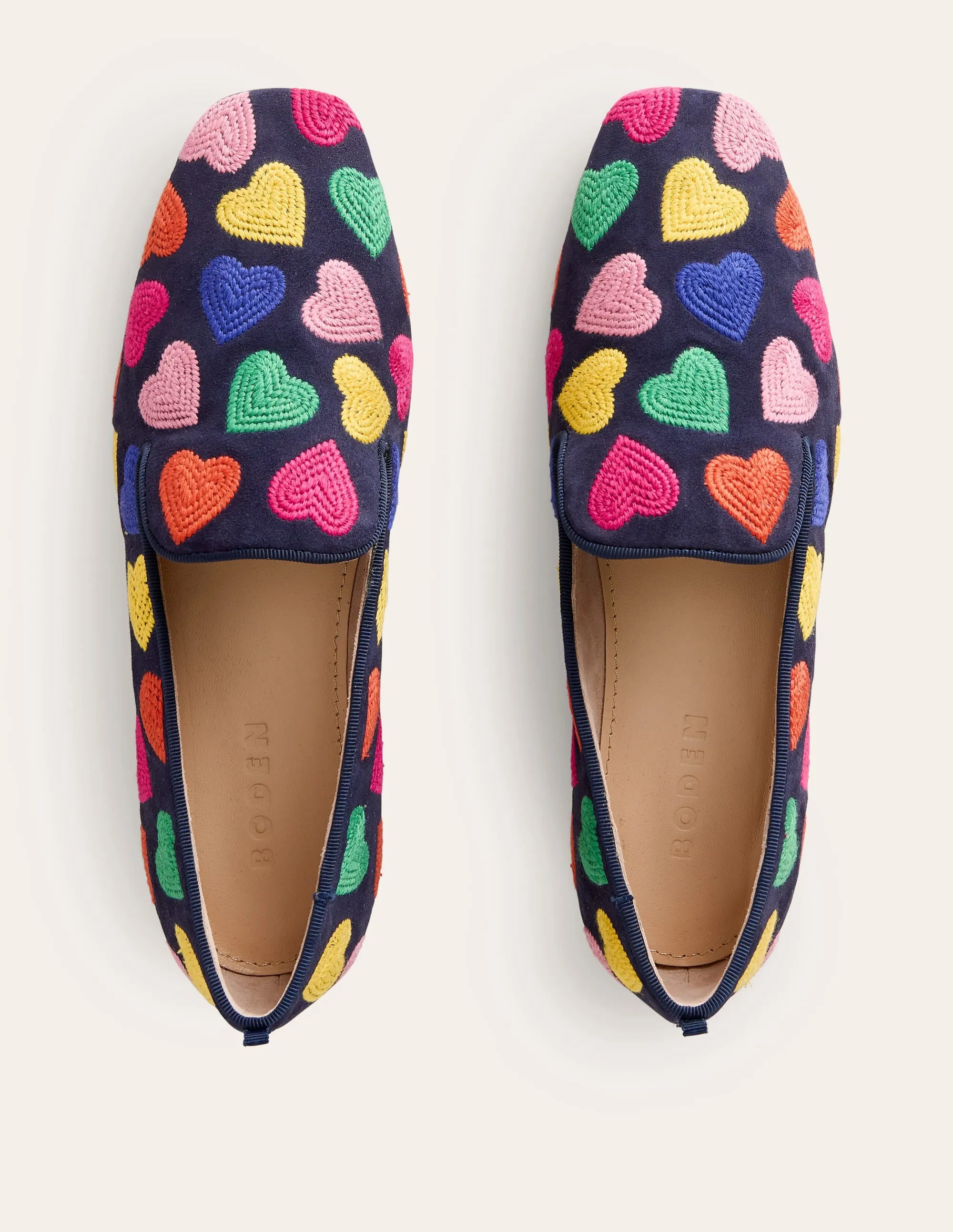Loafer im Slipper-Stil-Bunt Marineblau Herzen